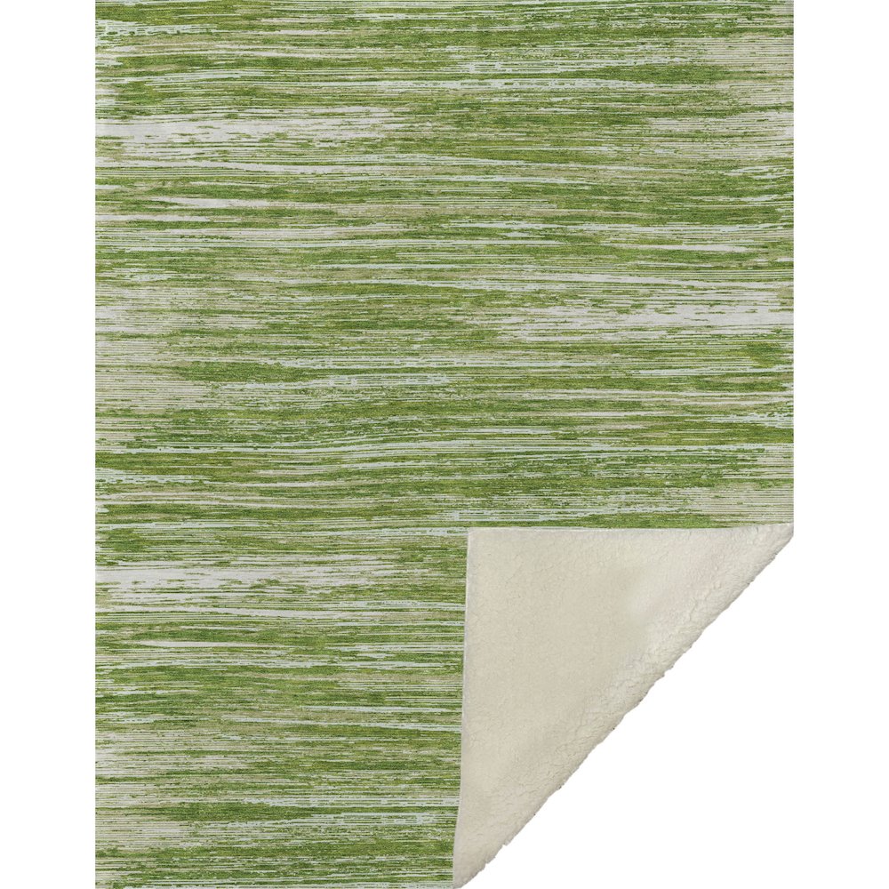 Premium Machine Washable ASB896 Green 50" x 70" Sherpa Throw Blanket. Picture 1