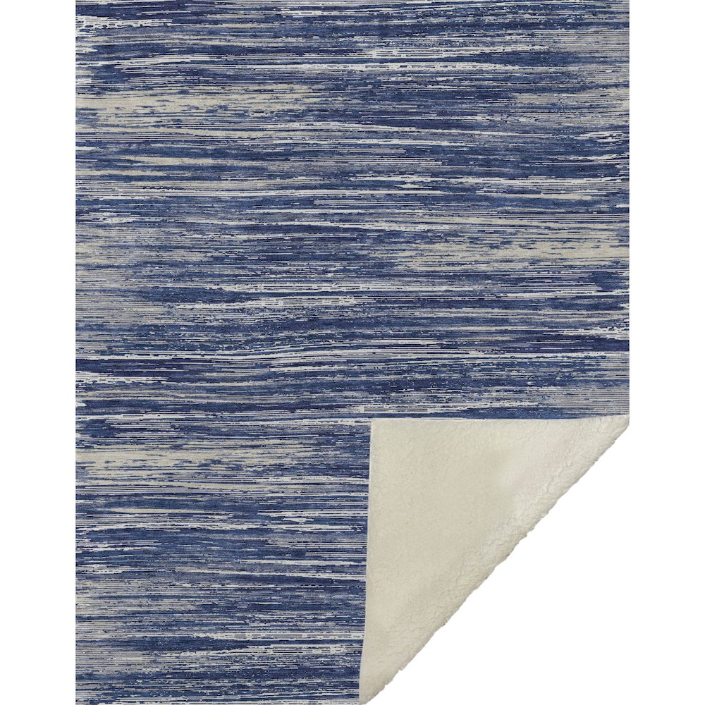 Premium Machine Washable ASB896 Navy 50" x 70" Sherpa Throw Blanket. Picture 1