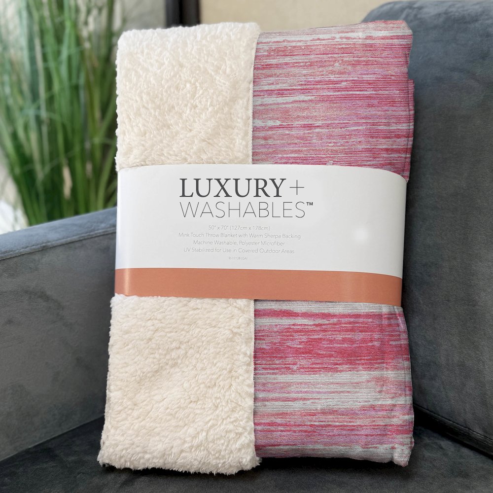 Premium Machine Washable ASB896 Pink 50" x 70" Sherpa Throw Blanket. Picture 3