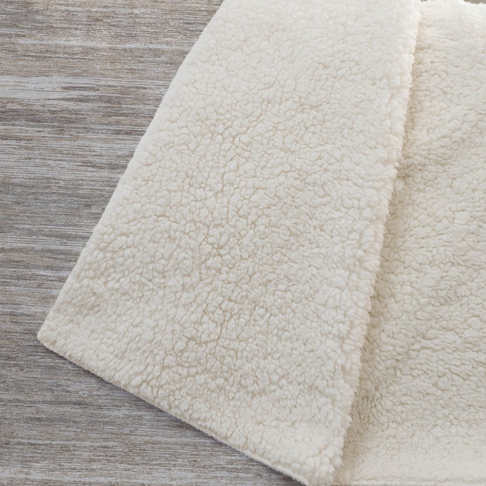 Premium Machine Washable ASB896 Taupe 50" x 70" Sherpa Throw Blanket. Picture 2