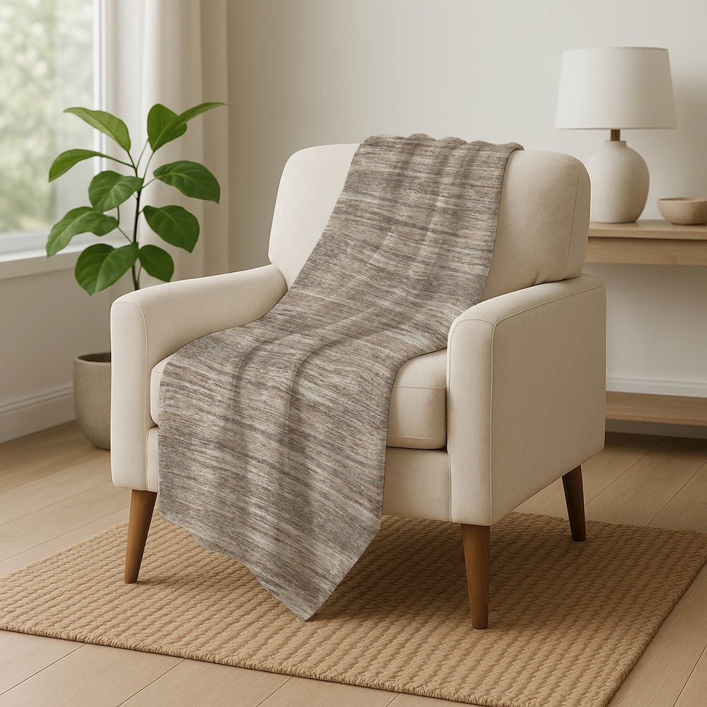 Premium Machine Washable ASB896 Taupe 50" x 70" Sherpa Throw Blanket. Picture 5
