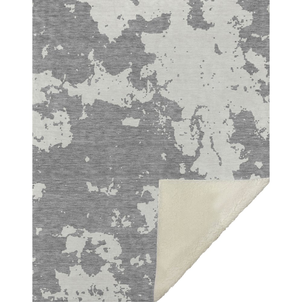 Premium Machine Washable ASB897 Gray 50" x 70" Sherpa Throw Blanket. Picture 1