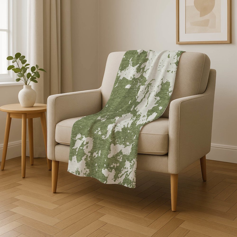 Premium Machine Washable ASB897 Green 50" x 70" Sherpa Throw Blanket. Picture 4