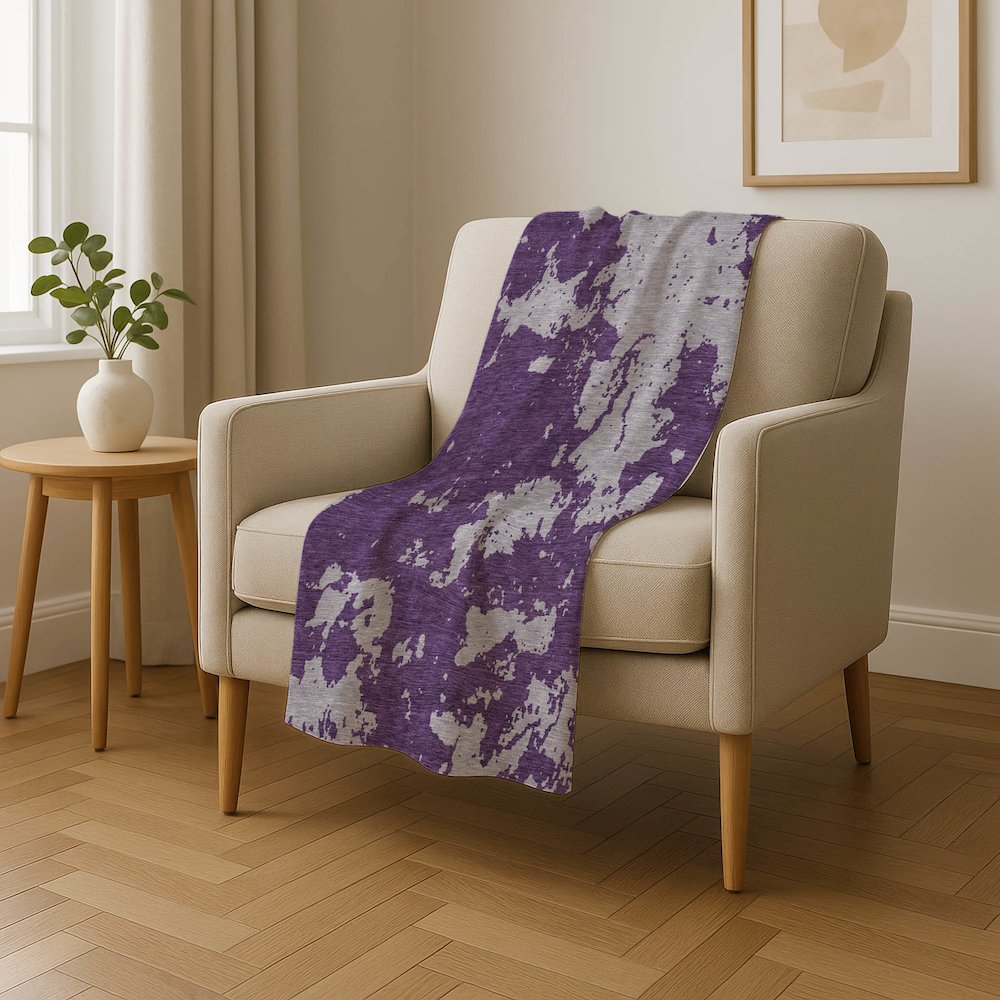 Premium Machine Washable ASB897 Purple 50" x 70" Sherpa Throw Blanket. Picture 4