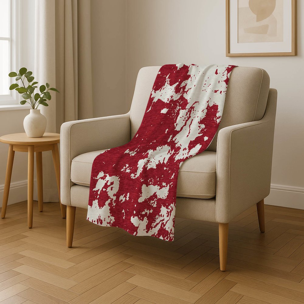 Premium Machine Washable ASB897 Red 50" x 70" Sherpa Throw Blanket. Picture 4