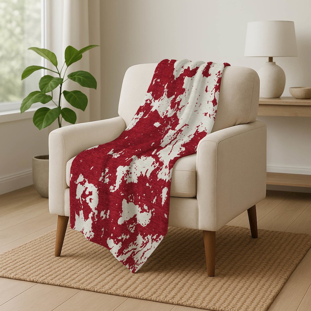 Premium Machine Washable ASB897 Red 50" x 70" Sherpa Throw Blanket. Picture 5