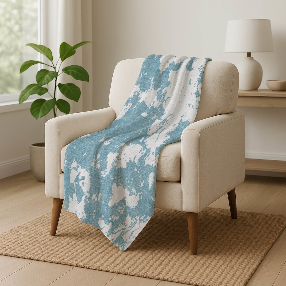 Premium Machine Washable ASB897 Sky 50" x 70" Sherpa Throw Blanket. Picture 5
