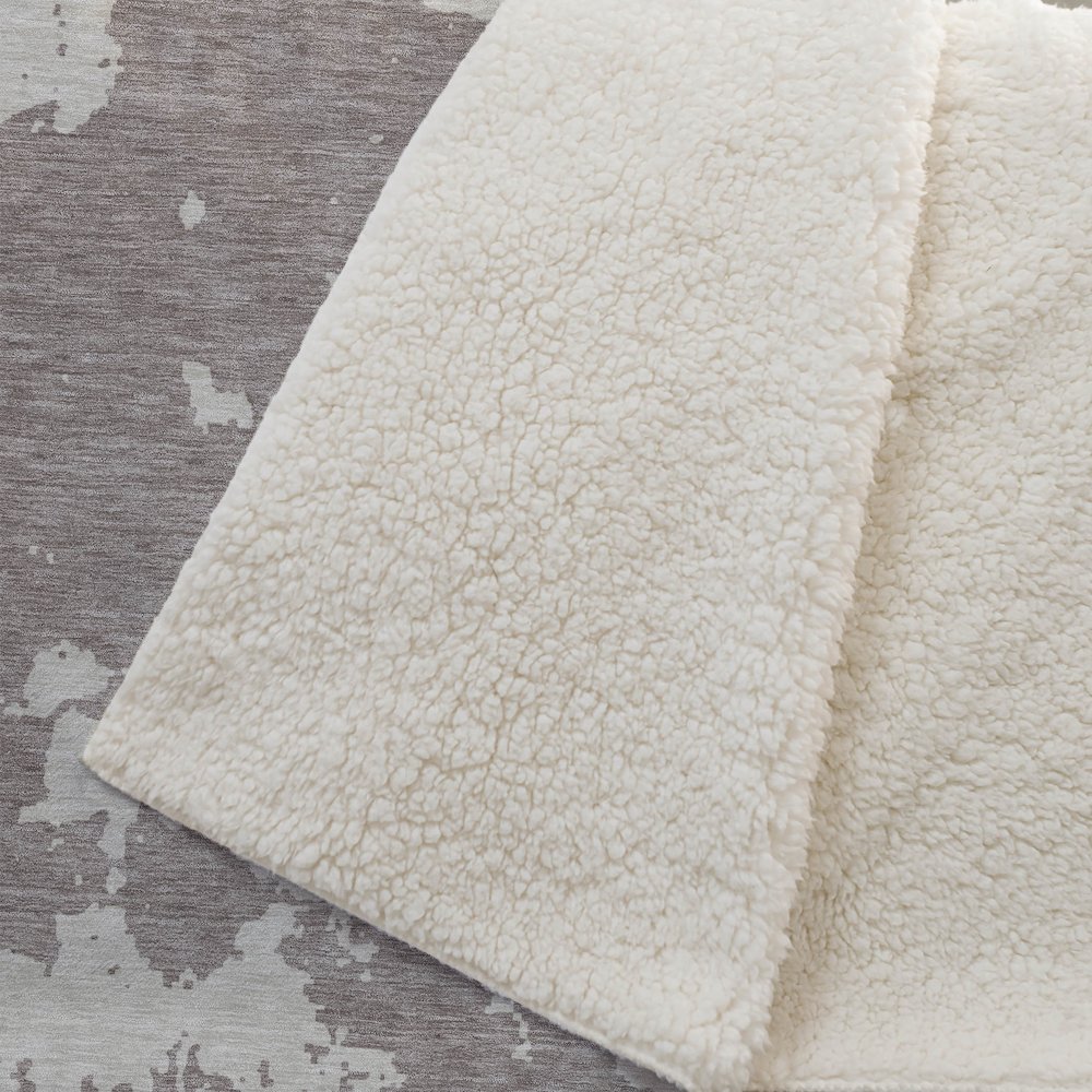 Premium Machine Washable ASB897 Taupe 50" x 70" Sherpa Throw Blanket. Picture 2