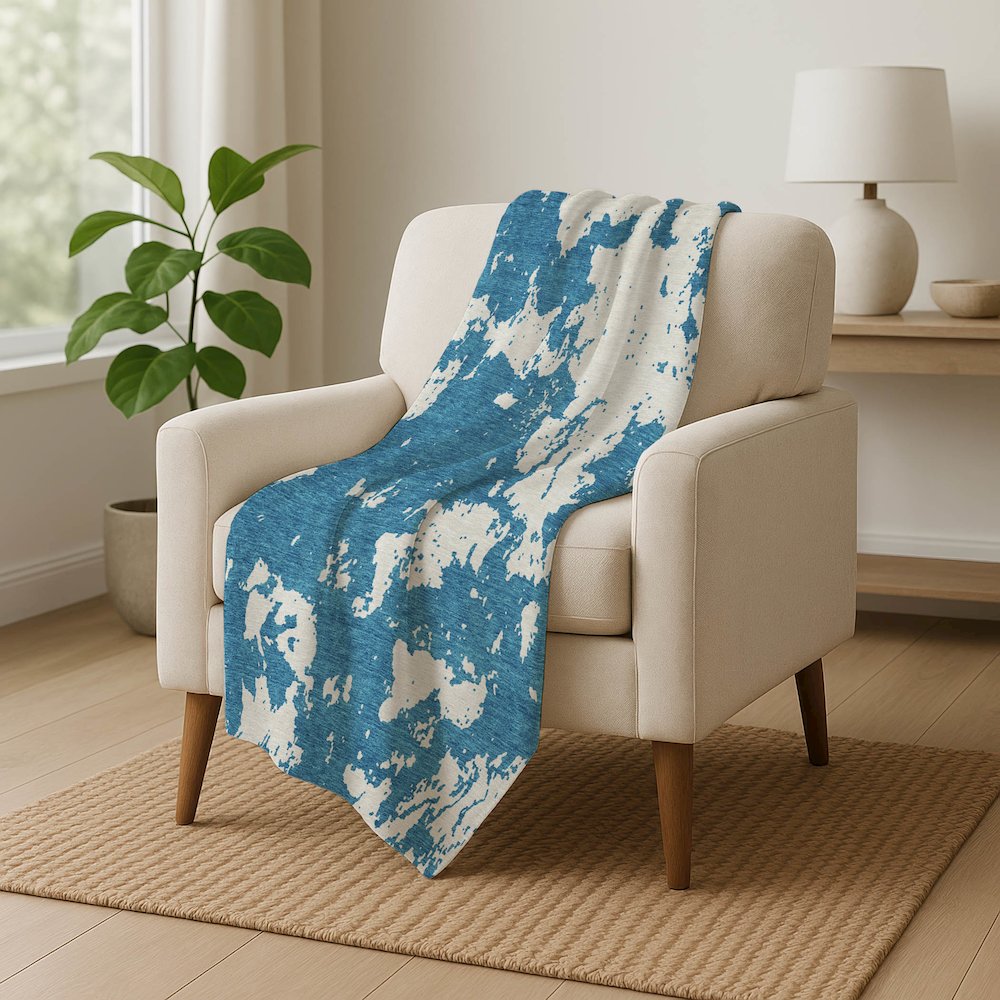 Premium Machine Washable ASB897 Teal 50" x 70" Sherpa Throw Blanket. Picture 5