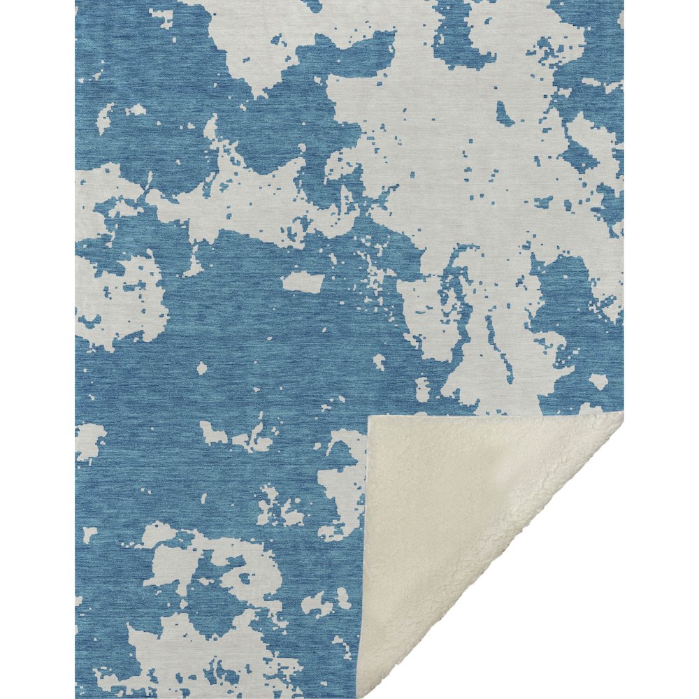 Premium Machine Washable ASB897 Teal 50" x 70" Sherpa Throw Blanket. Picture 1