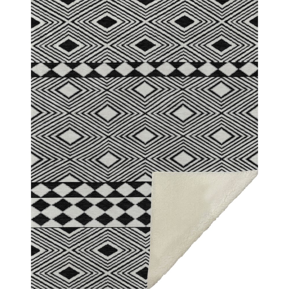 Premium Machine Washable ASB898 Black 50" x 70" Sherpa Throw Blanket. Picture 1