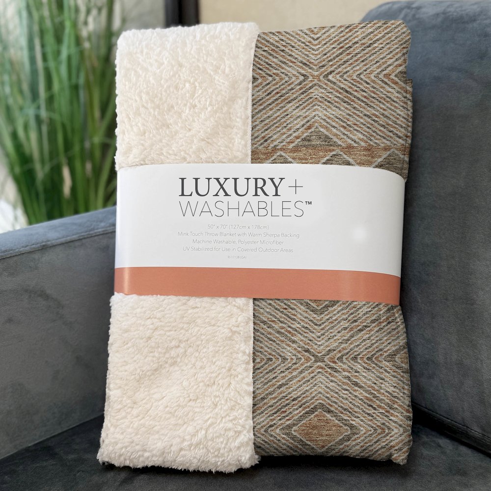 Premium Machine Washable ASB898 Brown 50" x 70" Sherpa Throw Blanket. Picture 3