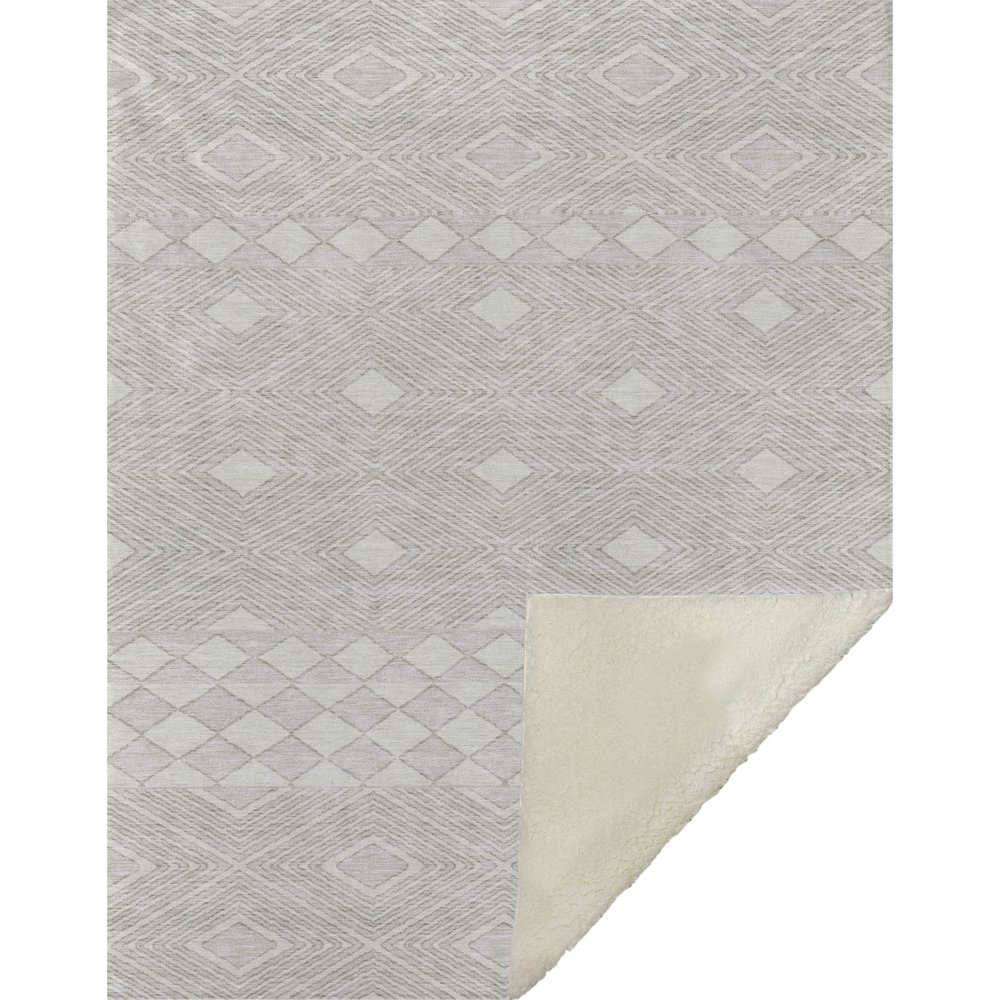 Premium Machine Washable ASB898 Ivory 50" x 70" Sherpa Throw Blanket. Picture 1