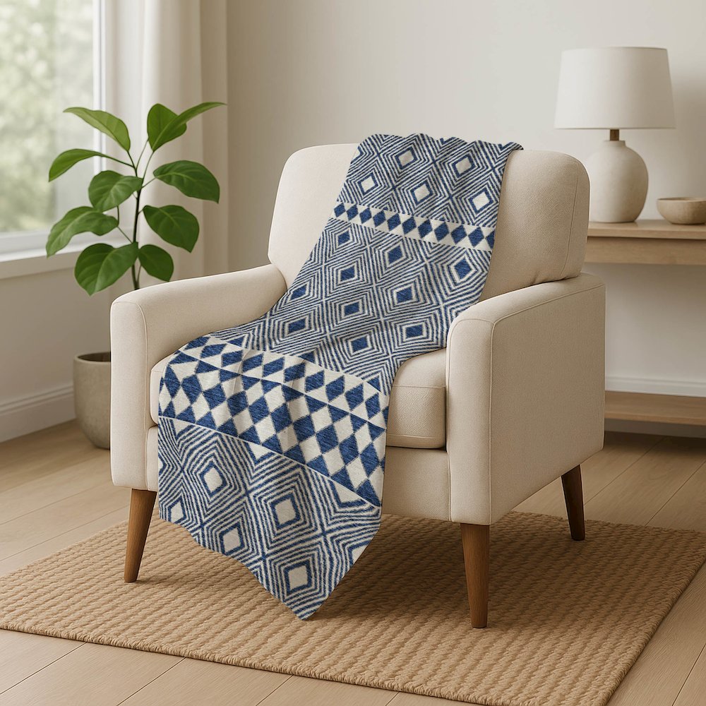 Premium Machine Washable ASB898 Navy 50" x 70" Sherpa Throw Blanket. Picture 5