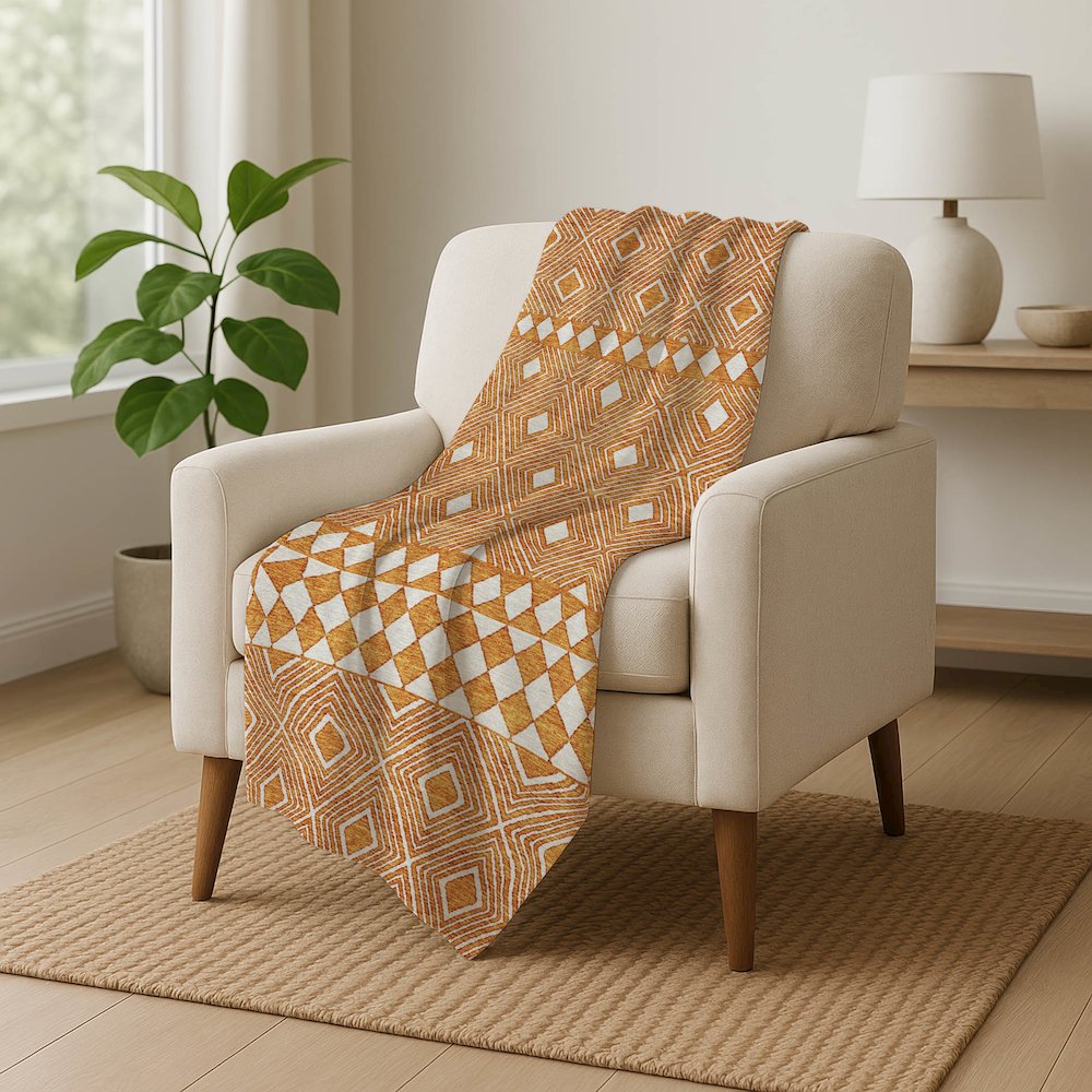 Premium Machine Washable ASB898 Orange 50" x 70" Sherpa Throw Blanket. Picture 5