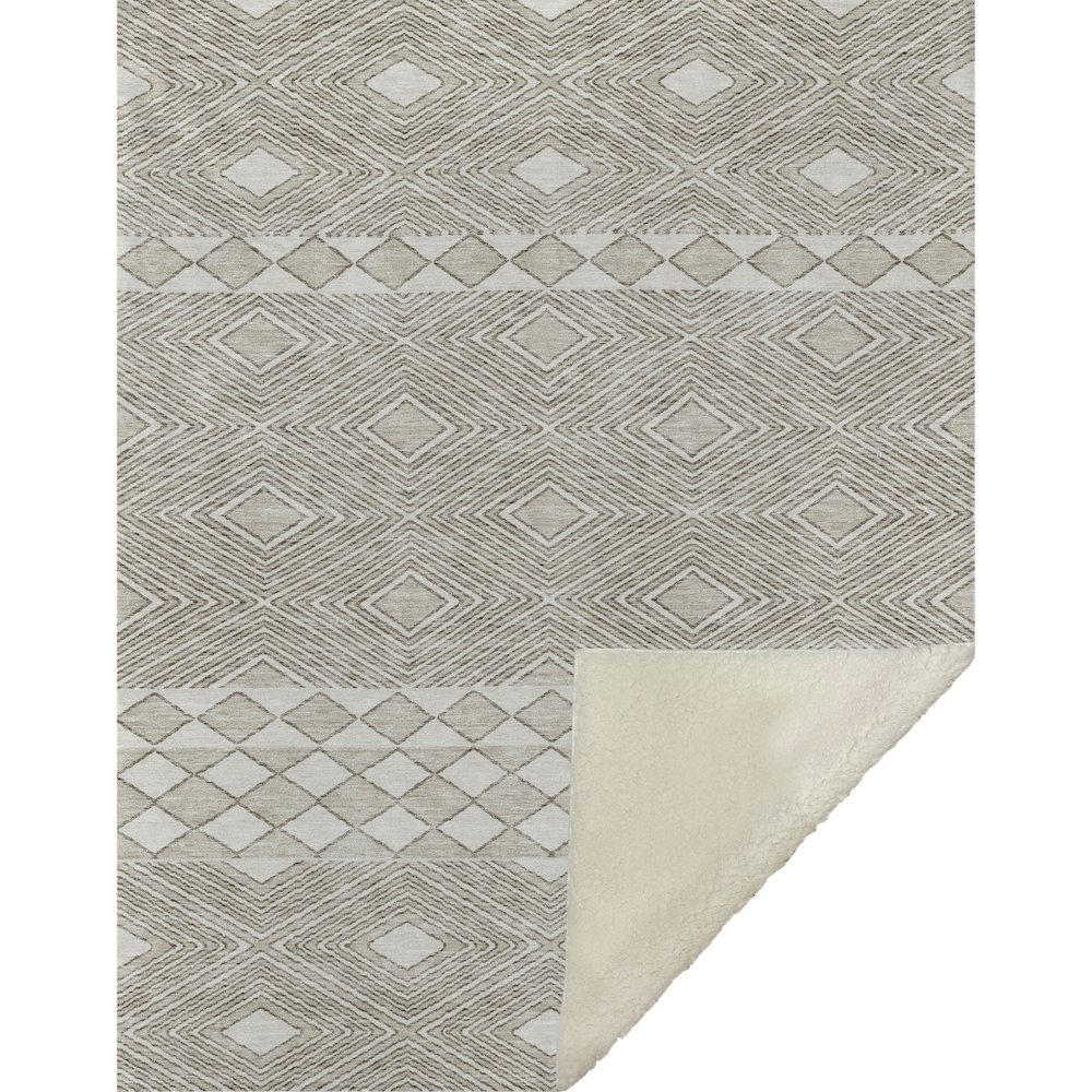 Premium Machine Washable ASB898 Taupe 50" x 70" Sherpa Throw Blanket. Picture 1