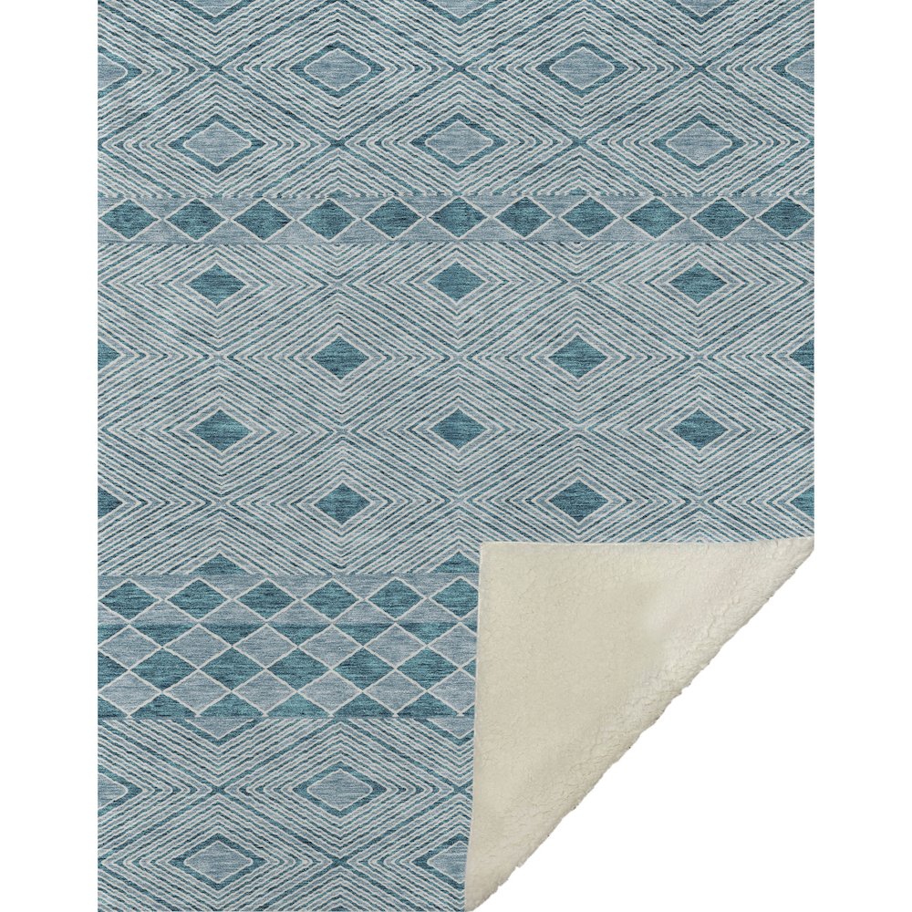 Premium Machine Washable ASB898 Teal 50" x 70" Sherpa Throw Blanket. Picture 1