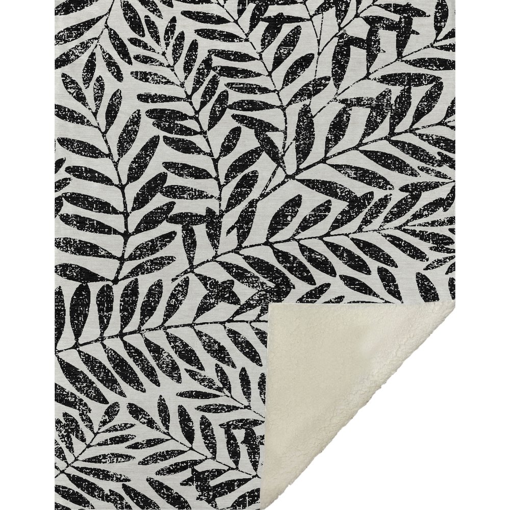 Premium Machine Washable ASB899 Black 50" x 70" Sherpa Throw Blanket. Picture 1