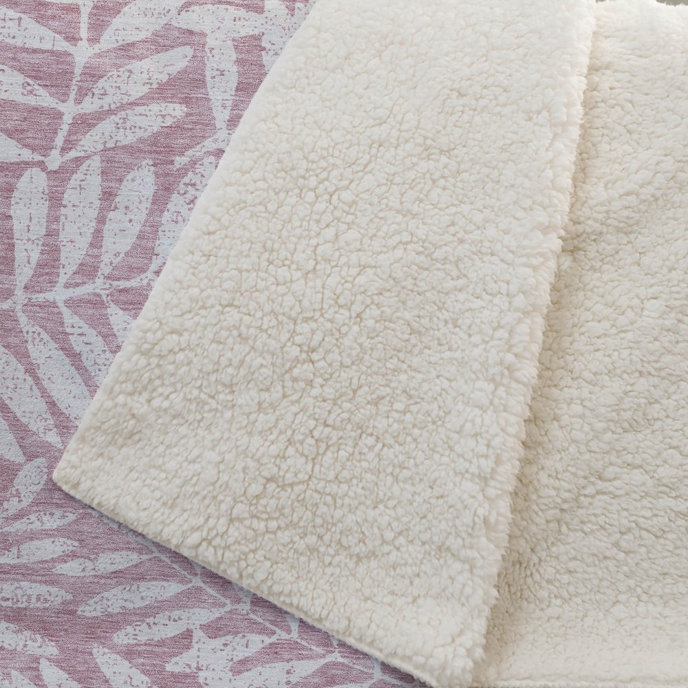 Premium Machine Washable ASB899 Blush 50" x 70" Sherpa Throw Blanket. Picture 2