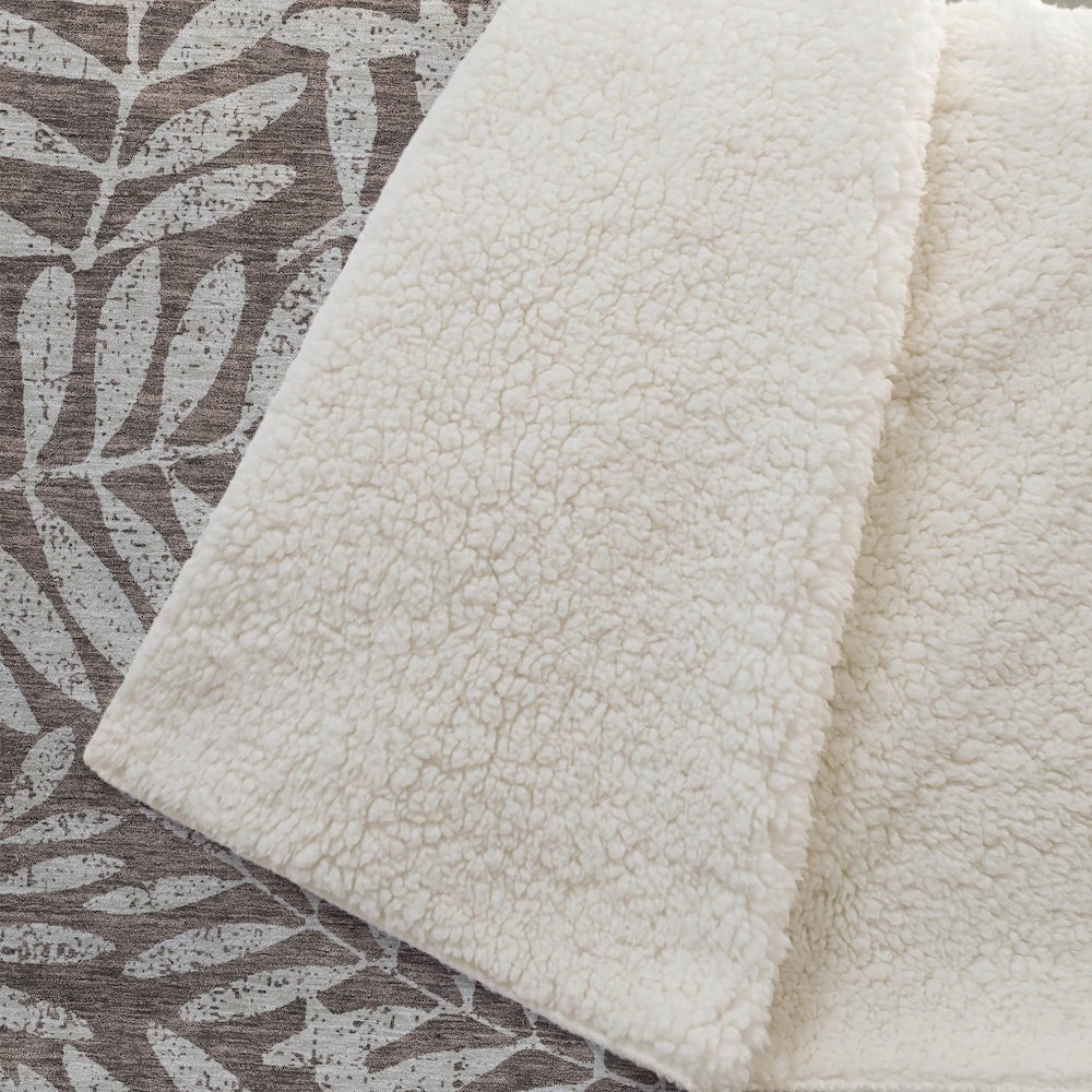 Premium Machine Washable ASB899 Brown 50" x 70" Sherpa Throw Blanket. Picture 2