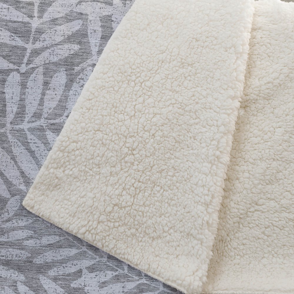 Premium Machine Washable ASB899 Gray 50" x 70" Sherpa Throw Blanket. Picture 2