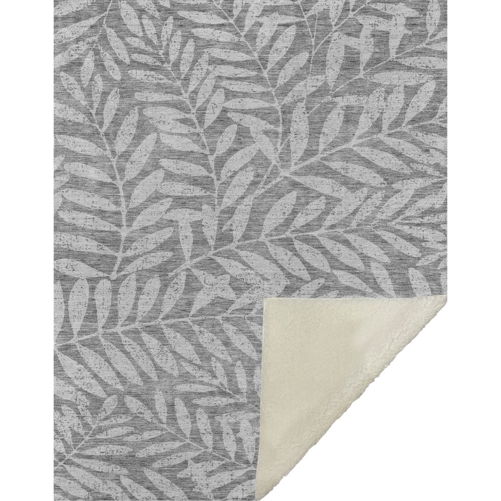 Premium Machine Washable ASB899 Gray 50" x 70" Sherpa Throw Blanket. Picture 1