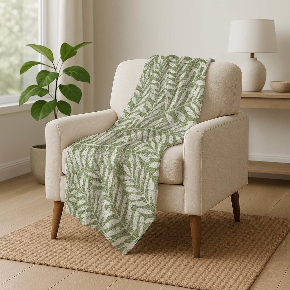 Premium Machine Washable ASB899 Green 50" x 70" Sherpa Throw Blanket. Picture 5