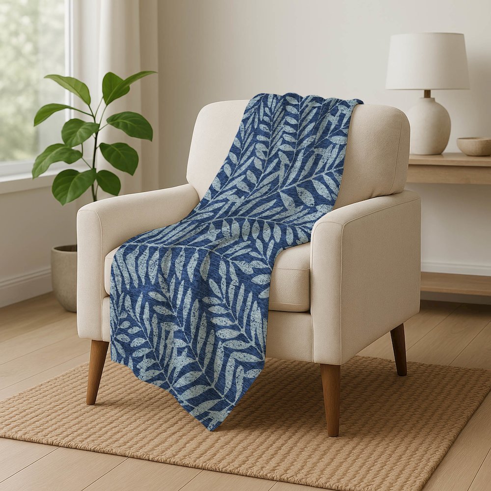 Premium Machine Washable ASB899 Navy 50" x 70" Sherpa Throw Blanket. Picture 5