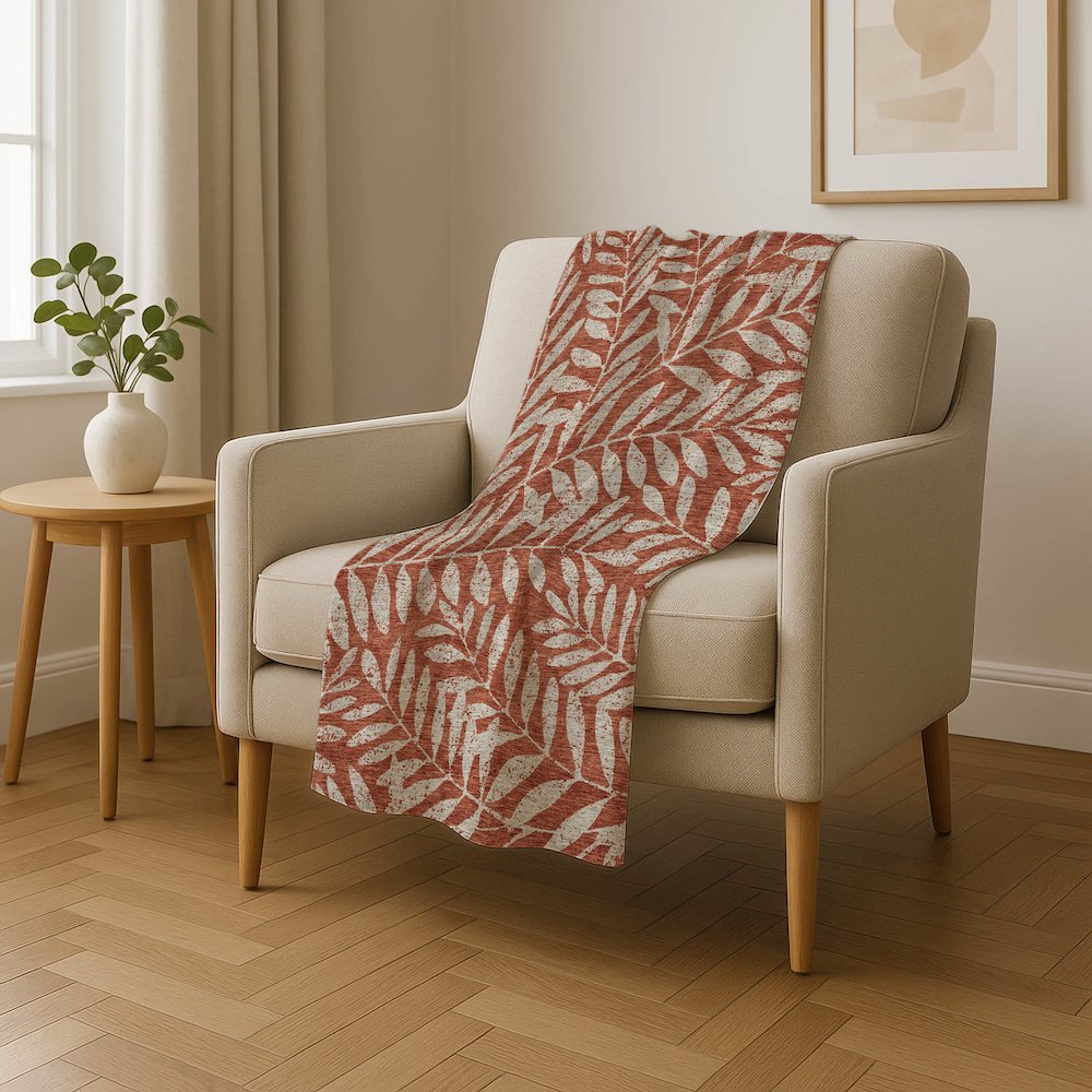 Premium Machine Washable ASB899 Paprika 50" x 70" Sherpa Throw Blanket. Picture 4