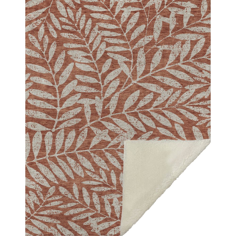 Premium Machine Washable ASB899 Paprika 50" x 70" Sherpa Throw Blanket. Picture 1