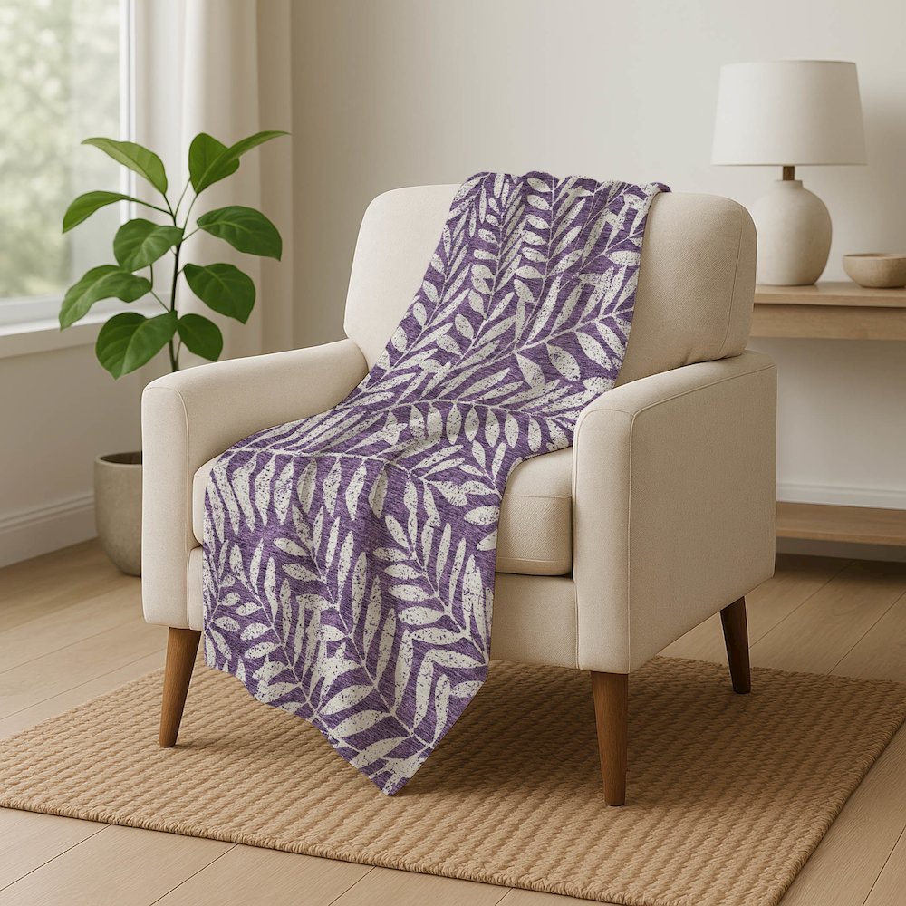 Premium Machine Washable ASB899 Purple 50" x 70" Sherpa Throw Blanket. Picture 5