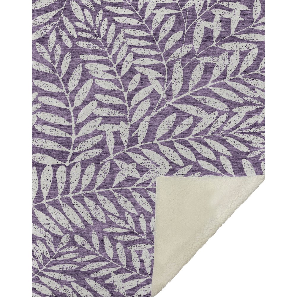 Premium Machine Washable ASB899 Purple 50" x 70" Sherpa Throw Blanket. Picture 1