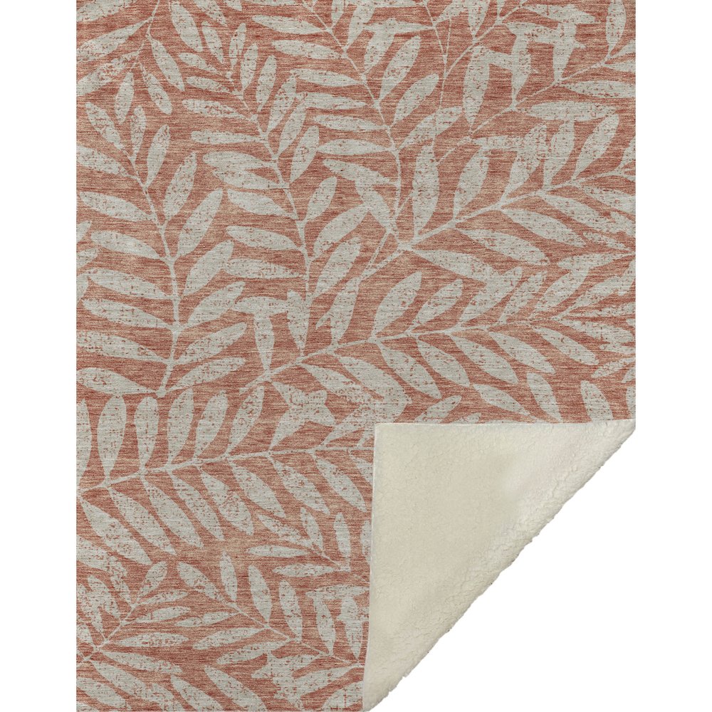 Premium Machine Washable ASB899 Salmon 50" x 70" Sherpa Throw Blanket. Picture 1
