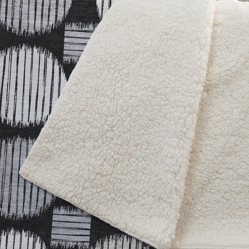 Premium Machine Washable ASB900 Black 50" x 70" Sherpa Throw Blanket. Picture 2