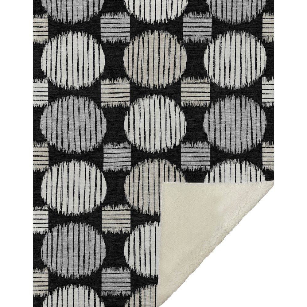 Premium Machine Washable ASB900 Black 50" x 70" Sherpa Throw Blanket. Picture 1