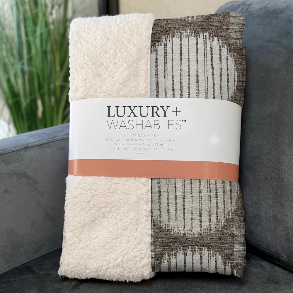 Premium Machine Washable ASB900 Brown 50" x 70" Sherpa Throw Blanket. Picture 3