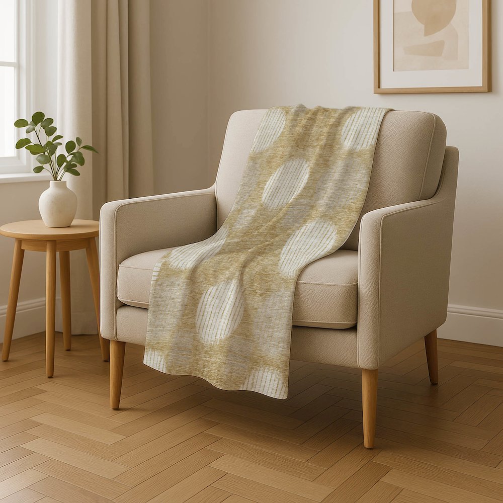 Premium Machine Washable ASB900 Gold 50" x 70" Sherpa Throw Blanket. Picture 4