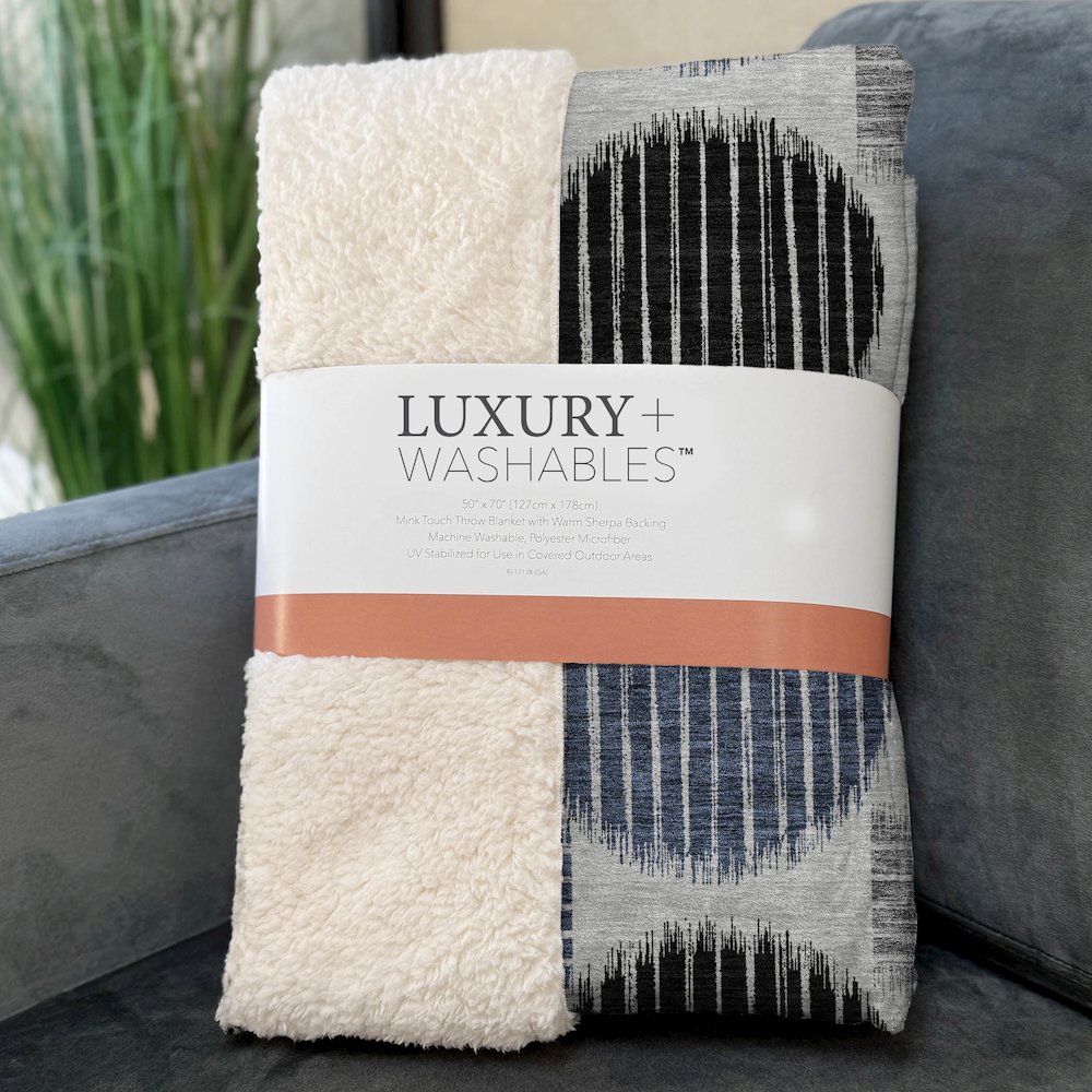 Premium Machine Washable ASB900 Gray 50" x 70" Sherpa Throw Blanket. Picture 3