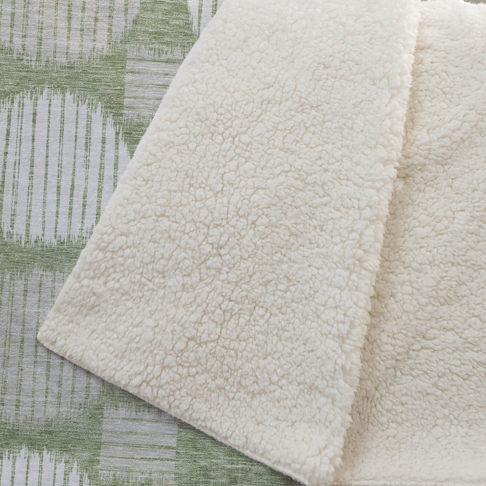 Premium Machine Washable ASB900 Green 50" x 70" Sherpa Throw Blanket. Picture 2