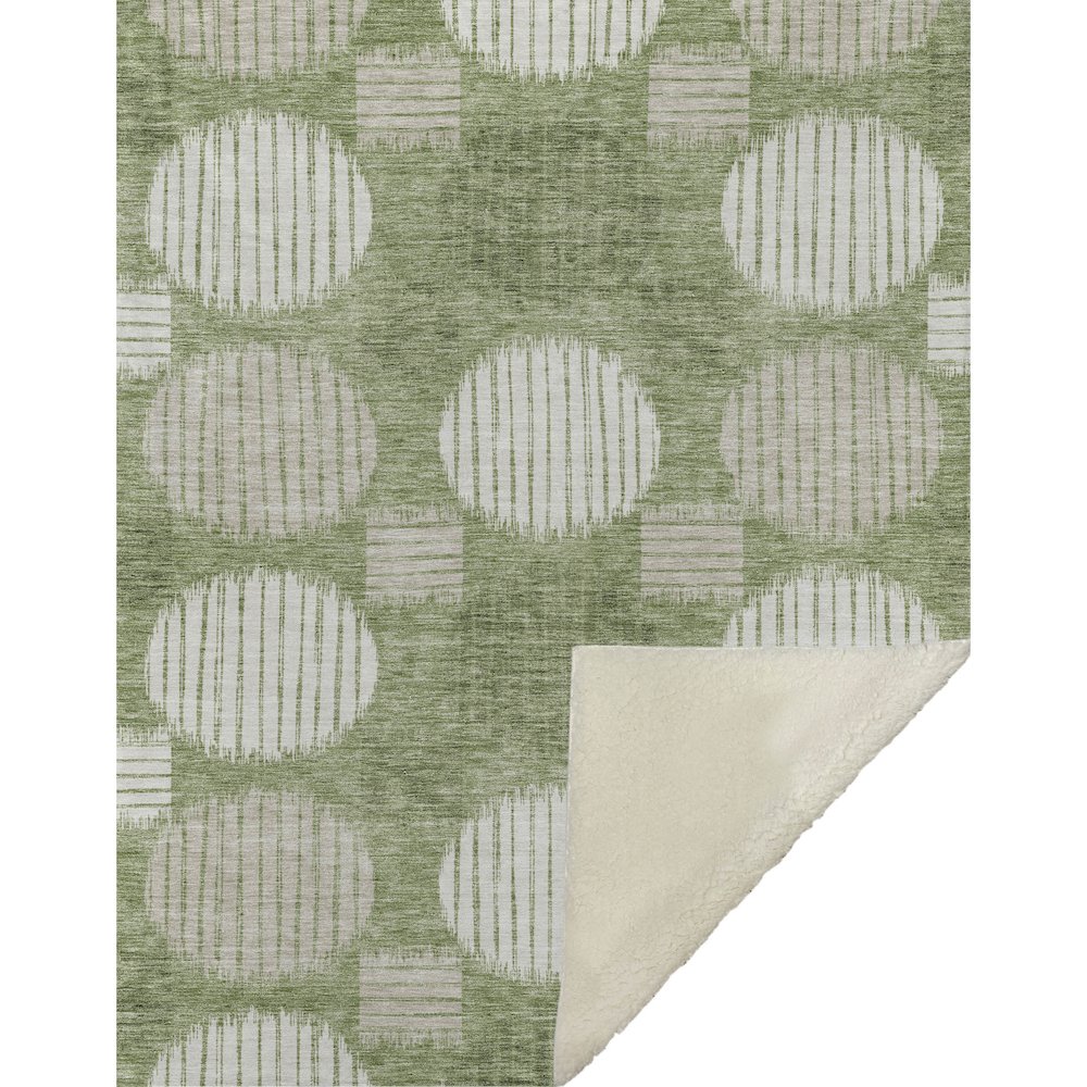 Premium Machine Washable ASB900 Green 50" x 70" Sherpa Throw Blanket. Picture 1