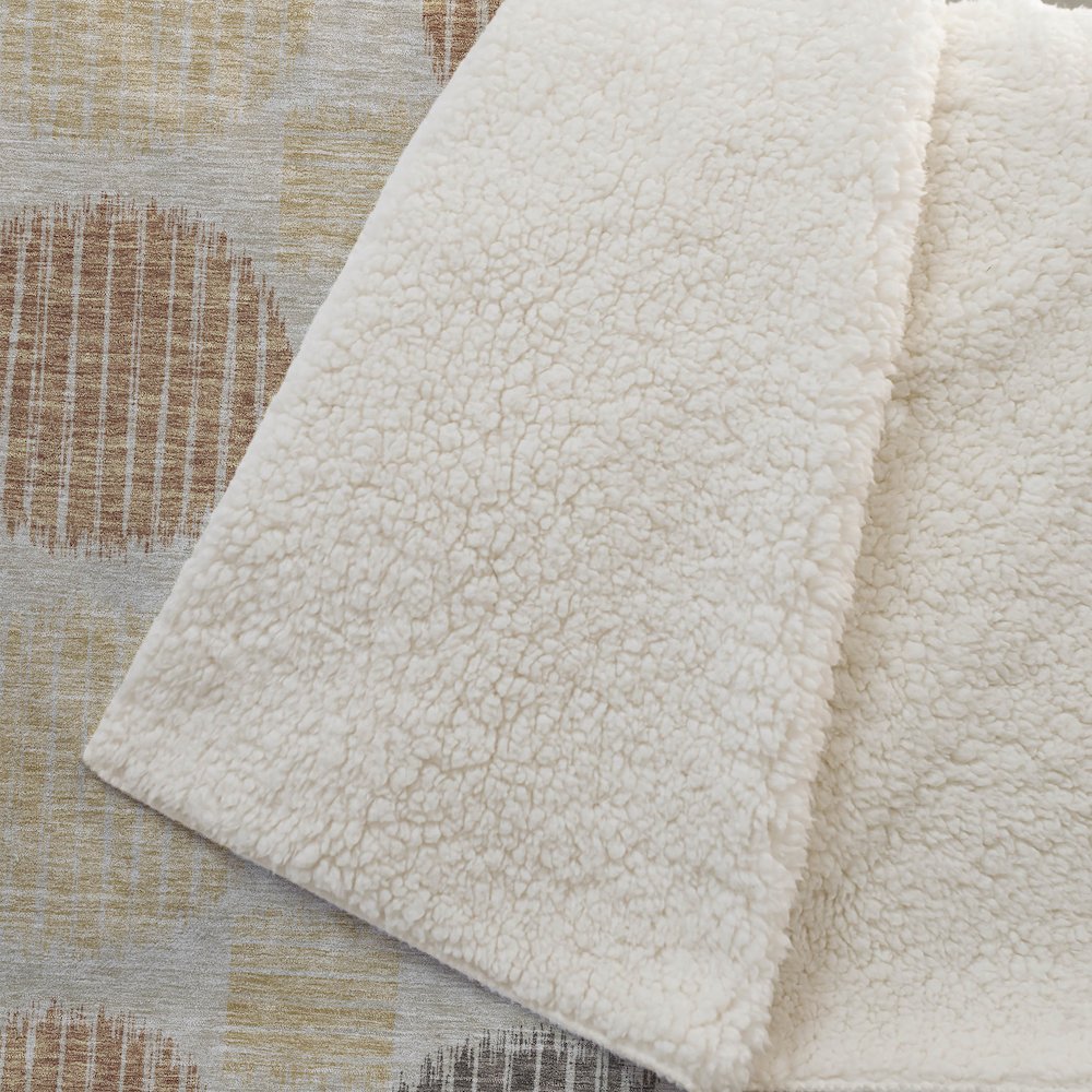 Premium Machine Washable ASB900 Tan 50" x 70" Sherpa Throw Blanket. Picture 2