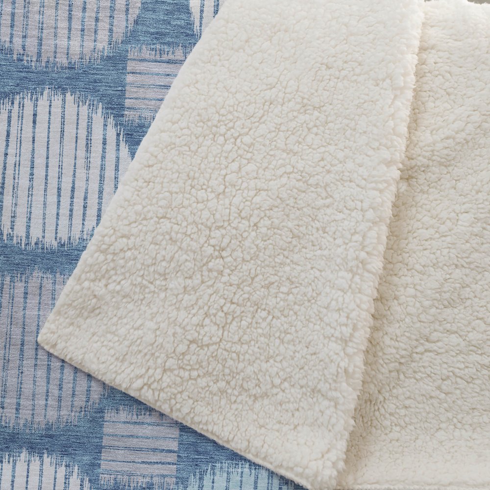 Premium Machine Washable ASB900 Teal 50" x 70" Sherpa Throw Blanket. Picture 2