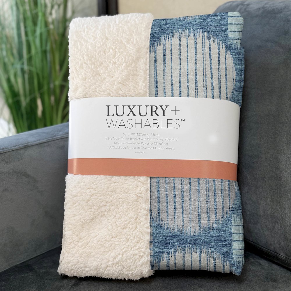 Premium Machine Washable ASB900 Teal 50" x 70" Sherpa Throw Blanket. Picture 3