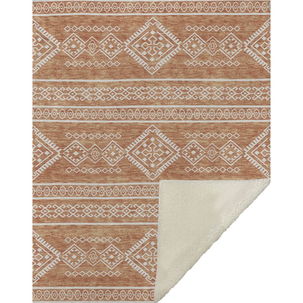 Premium Machine Washable ASB901 Copper 50" x 70" Sherpa Throw Blanket. Picture 1