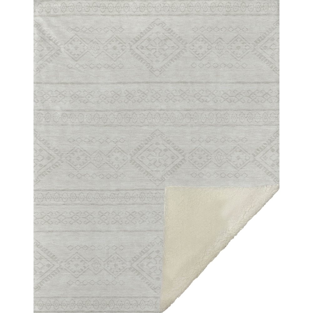 Premium Machine Washable ASB901 Ivory 50" x 70" Sherpa Throw Blanket. Picture 1