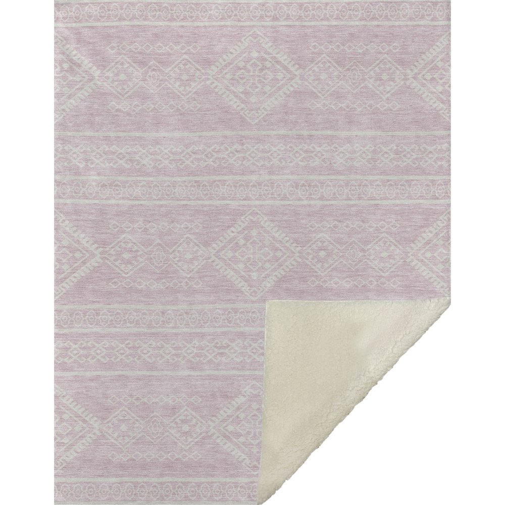 Premium Machine Washable ASB901 Pink 50" x 70" Sherpa Throw Blanket. Picture 1