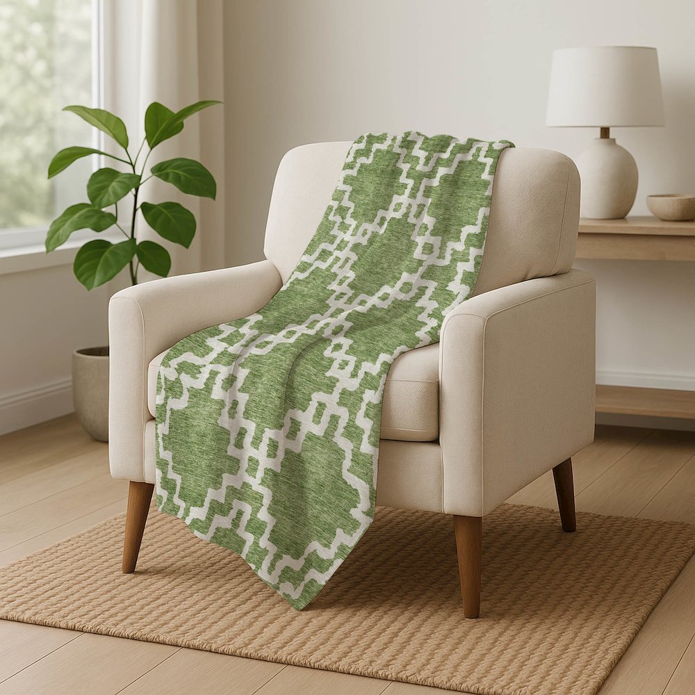 Premium Machine Washable ASB902 Aloe 50" x 70" Sherpa Throw Blanket. Picture 5