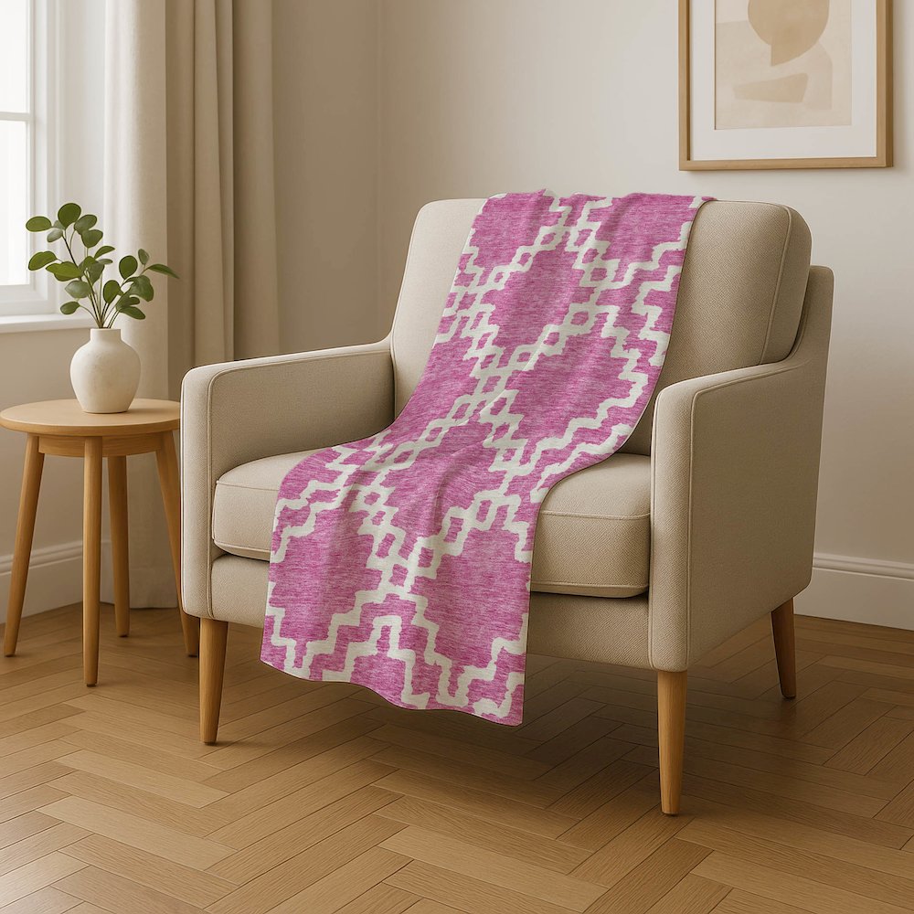 Premium Machine Washable ASB902 Blush 50" x 70" Sherpa Throw Blanket. Picture 4
