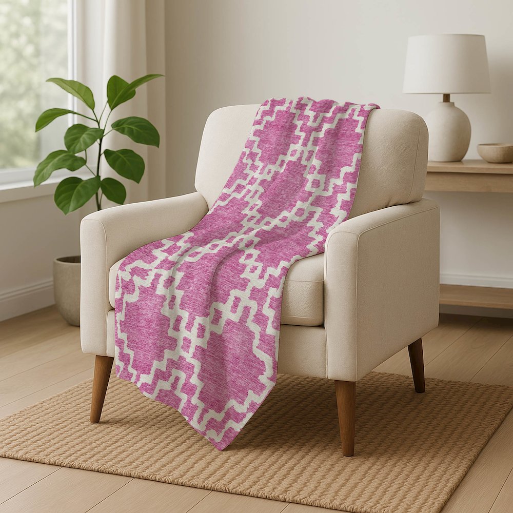 Premium Machine Washable ASB902 Blush 50" x 70" Sherpa Throw Blanket. Picture 5