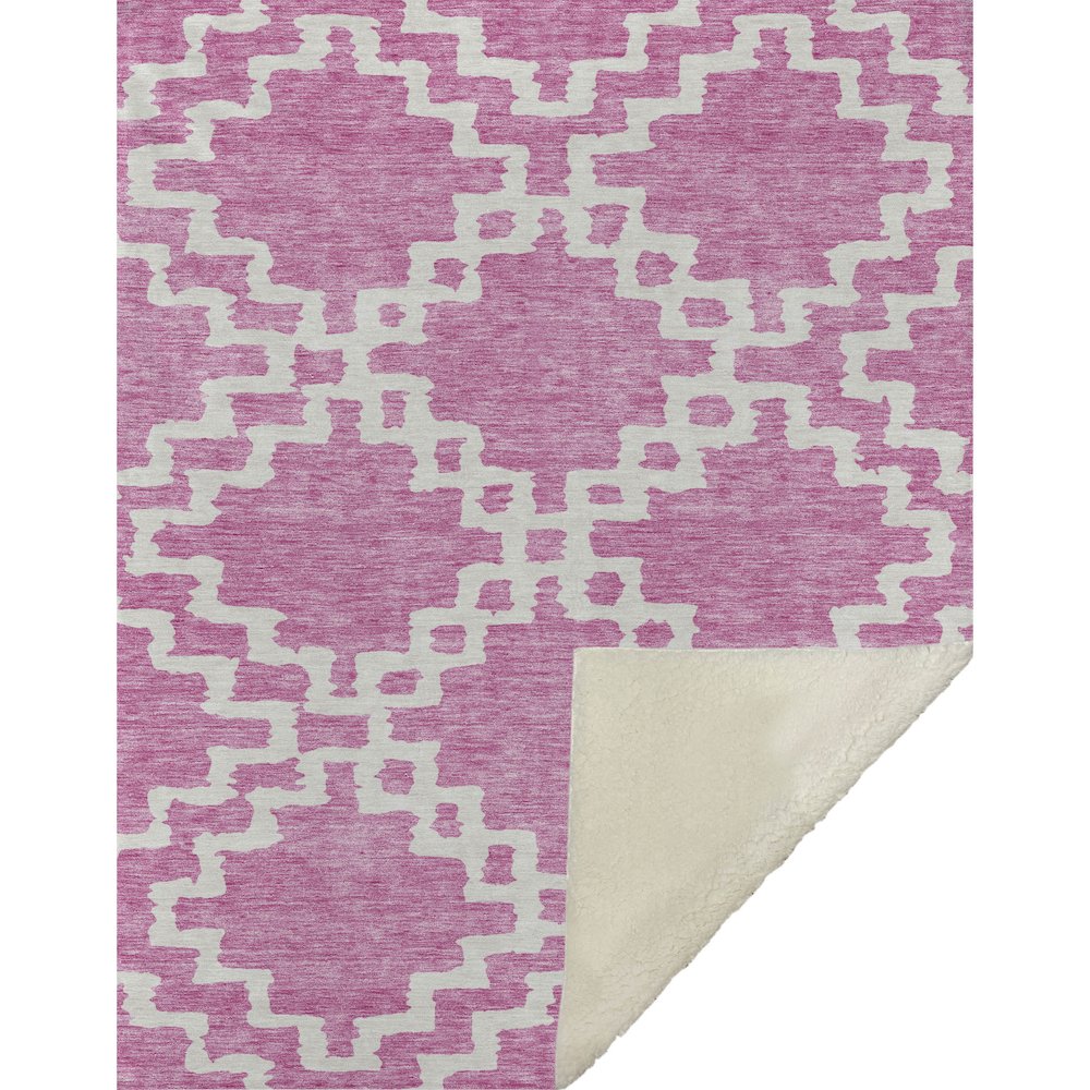 Premium Machine Washable ASB902 Blush 50" x 70" Sherpa Throw Blanket. Picture 1